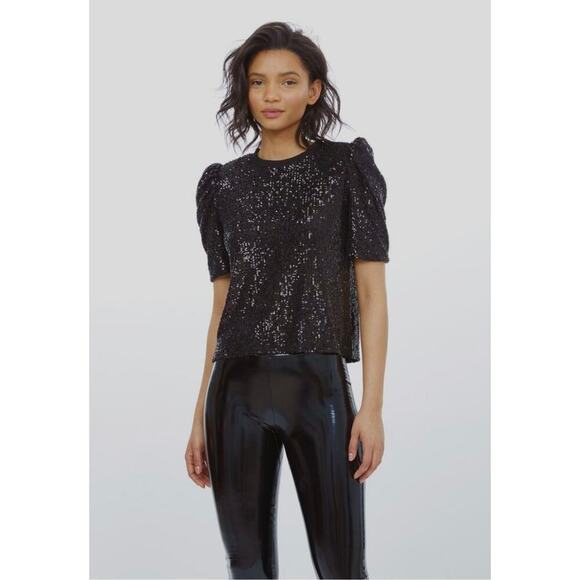Generation Love Tops - NWT Generation Love Aleah Sequin Top Black size XS